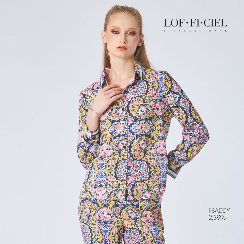 LOF-FI-CIEL เสื้อเชิ้ตผู้หญิงแขนยาว Vase tile สีกรมเหลือง FBADDY ราคา ถูกที่สุด ดีลบีเคเค แกลเลอรีภาพที่ 2