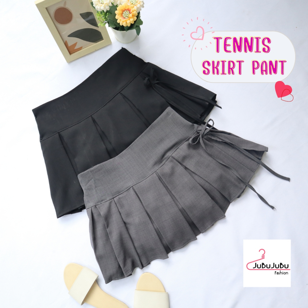 JuBuJuBu Tennis Skirt Pants กระโปรงกางเกงเทนนิสสาวอวบ เอวสูง เก็บพุง เอว32-46นิ้ว กระโปรงพลีท#558