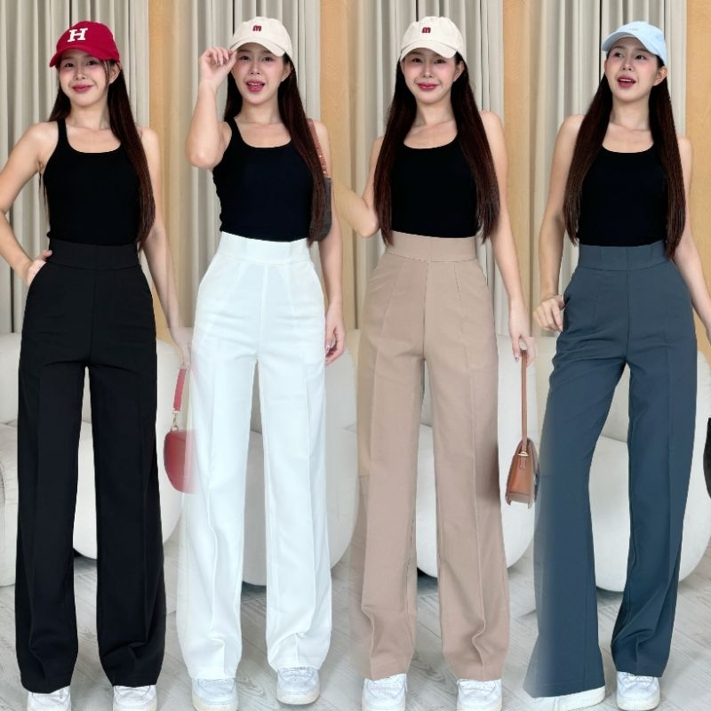 KY. Kylie Pants กางเกงขากระบอกกลาง ซิปหลัง