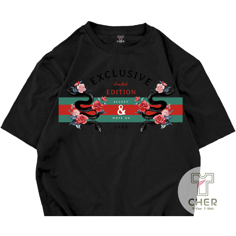 เสื้อสกรีนสุดเท่ห์ ลายงู 1988 ใส่ได้ทั้งหญิงและชาย เนื้อผ้า cotton แท้ 100%