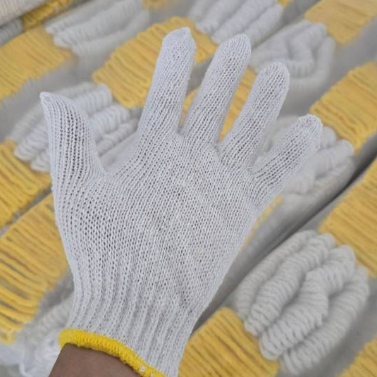 ถุงมือผ้าคอตตอน  ถุงมือช่าง สีขาว น้ำหนัก 600 กรัม ฺBrand T2PLUS 100โหล 1200 คู่