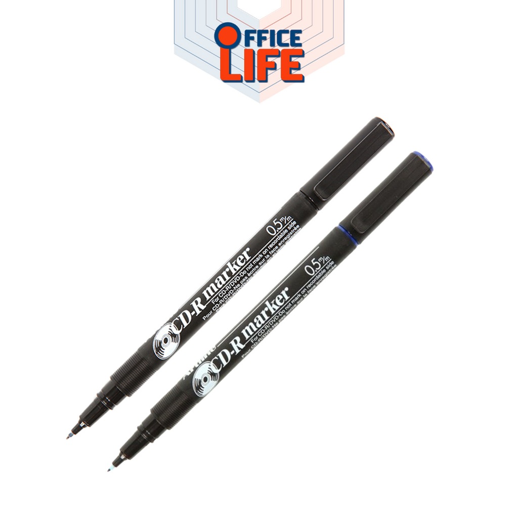 Artline (อาร์ทไลน์) ปากกาเขียนแผ่นซีดี รุ่น EK-883N ขนาดหัว 0.5 มม. หมึกน้ำเงิน หมึกดำ ( 1 ด้าม )