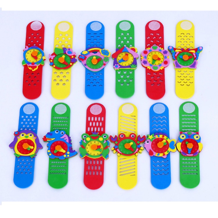 นาฬิกาข้อมือเด็ก DIY Watch โฟม EVA ลายน่ารัก ของเล่นงานประดิษฐ์ นาฬิกาสอนเวลา