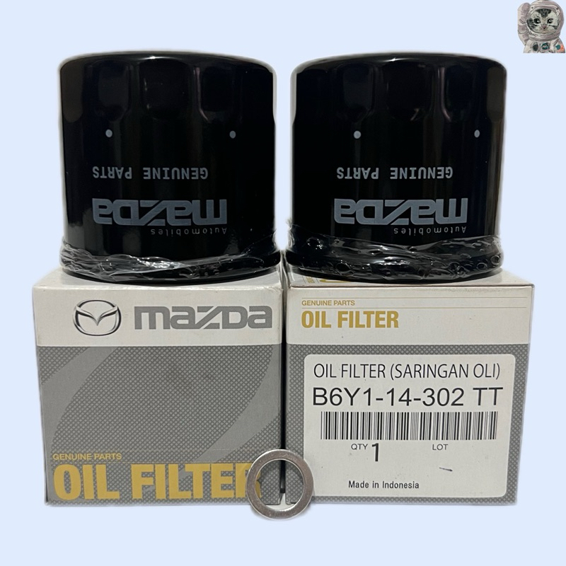 กรองน้ำมันเครื่องมาสด้า Mazda แท้ศูนย์  Part:B6Y1-14-302TT แถมแหวนรอง 14 มิลMazda 2 / 3 /CX3/CX5เครื