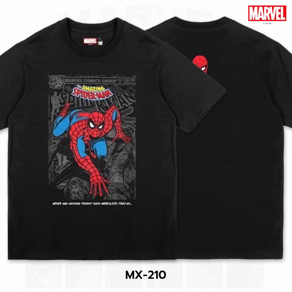 Power7Shop เสื้อยืดการ์ตูน มาร์เวล Spider Man ลิขสิทธ์แท้ MARVEL COMICS T-SHIRTS (MX-210)