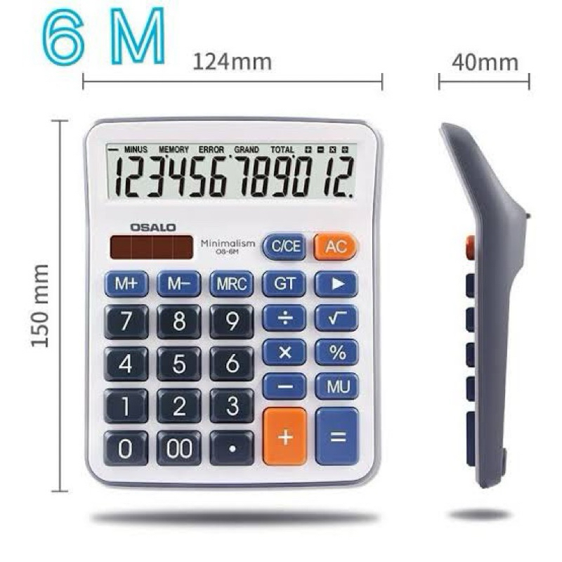 เครื่องคิดเลข OSALO OS-6M 12หลัก ปุ่มนิ่ม