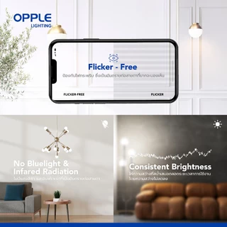 OPPLE | หลอดไฟ LED MR16 GU5.3 หลอดฮาโลเจน GU5.3 4.5-8W แสง 3 สี ประกัน2ปี 20000ชม (12V DC/220V DC Dimmable/Non-Dim)
