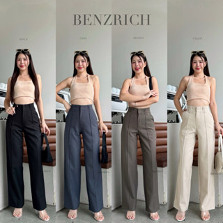 Honey เกร็ดหน้าหูย้อย ขากระบอกกลาง กางเกงแฟชั่น&ทำงาน