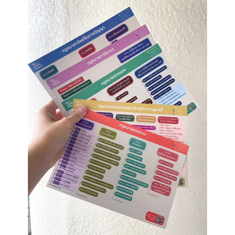 แผนผัง พ.ร.บ. ครบ 5 แผ่น (แรงงาน ภาษี ปกครอง ล้มละลาย ทรัพย์สิน)