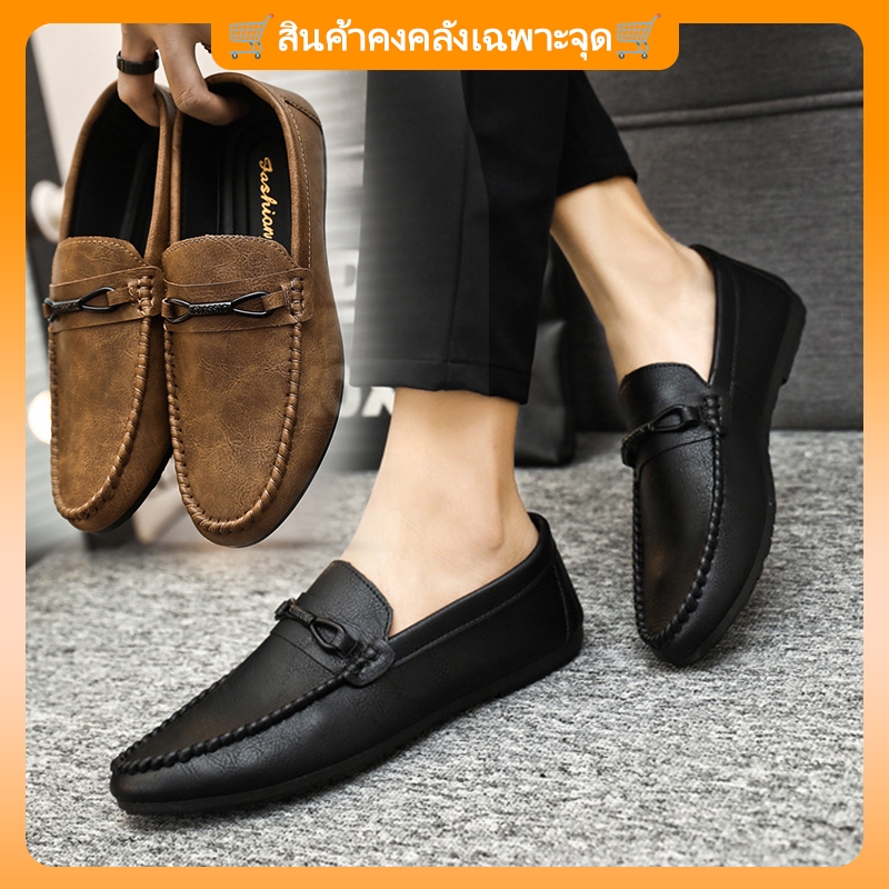 สินค้าคงคลังเฉพาะจุด จัดส่งจากประเทศไทย รองเท้าโลฟเฟอร์ เหมาะกับใส่ทํางาน สไตล์นักธุรกิจ สําหรับผู้ชาย ไซซ์ 40-45
