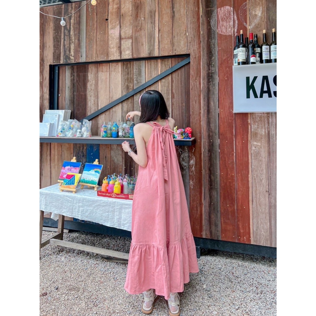เดรสทรงใหญ่ เดรสสายผูกปลายระบาย เดรสยาวทรงหางปลา ++สายดอยสายทะเล ห้ามพลาด++ - รูปที่ 2