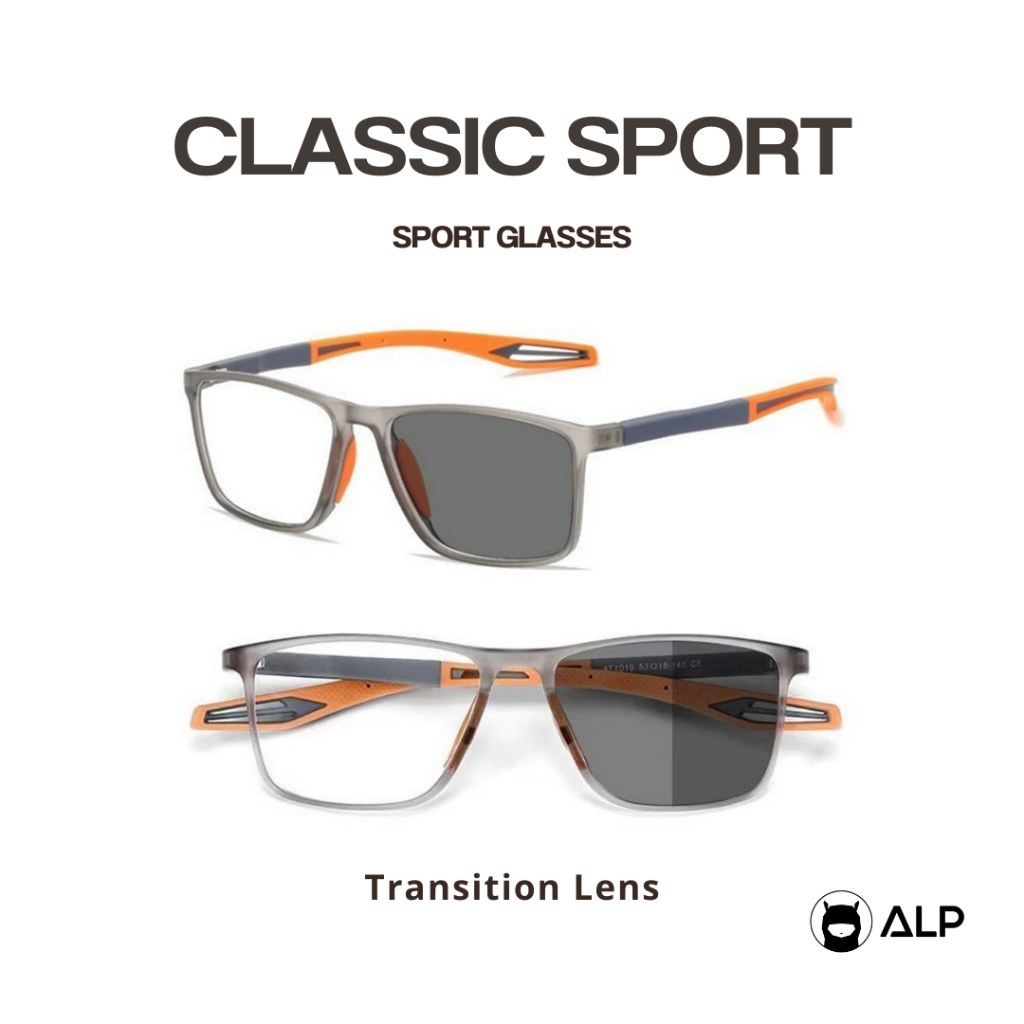 ALP รุ่น Sport S แว่นสายกีฬา เลนส์ Blue Blocked กรองแสง กันแดด เลนส์ออโต้ กรอบ TR90 รุ่น ALP-BB0091