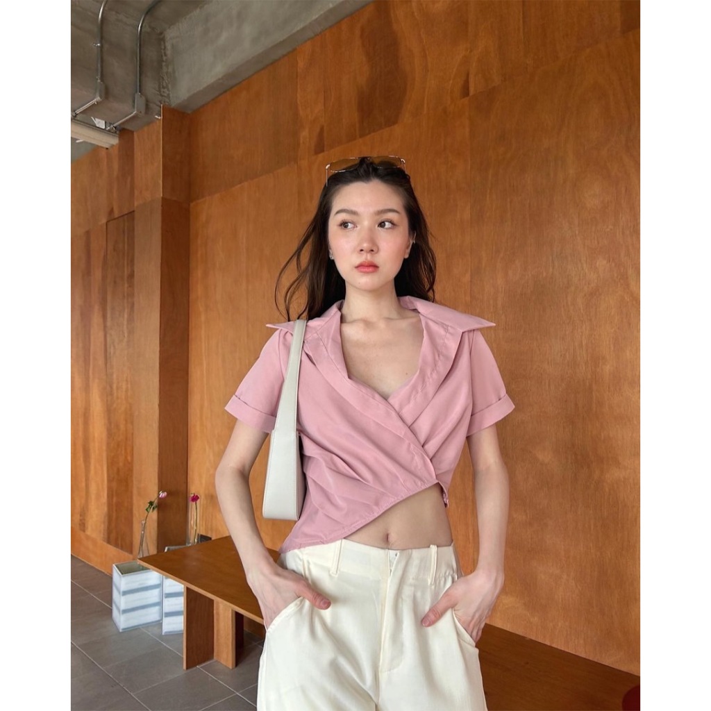 tshopofficial เสื้อ Style crop shirt
