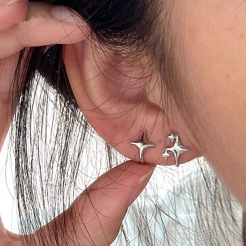 ในไทย💖ต่างหูแฟชั่นรูปดาวเรียบง่ายสไตล์เกาหลีs925ไม่ทําให้แพ้ง่ายสําหรับผู้หญิงชายติดทนนาน.coolcolor.th