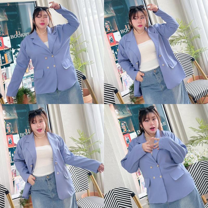 Blueberry Blazer 🦋 เสื้อเบเซอร์แขนยาวสาวอวบ