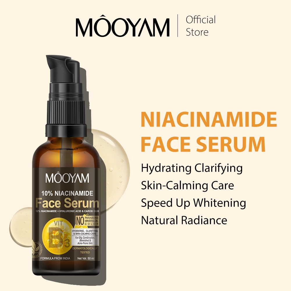 MOOYAM 10% Nicotinamide Whitening Serum ลดริ้วรอย ลดรอยดํา ลดฝ้า วิตามินบี3 ไวท์เทนนิ่งเซรั่ม 50ml