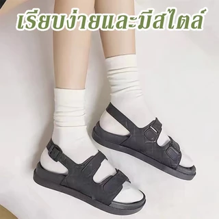 ถุงเท้าข้อกลางสำลอง สีพื้น สวมใส่สบาย สําหรับผู้หญิง fashion socks (35-40EU)