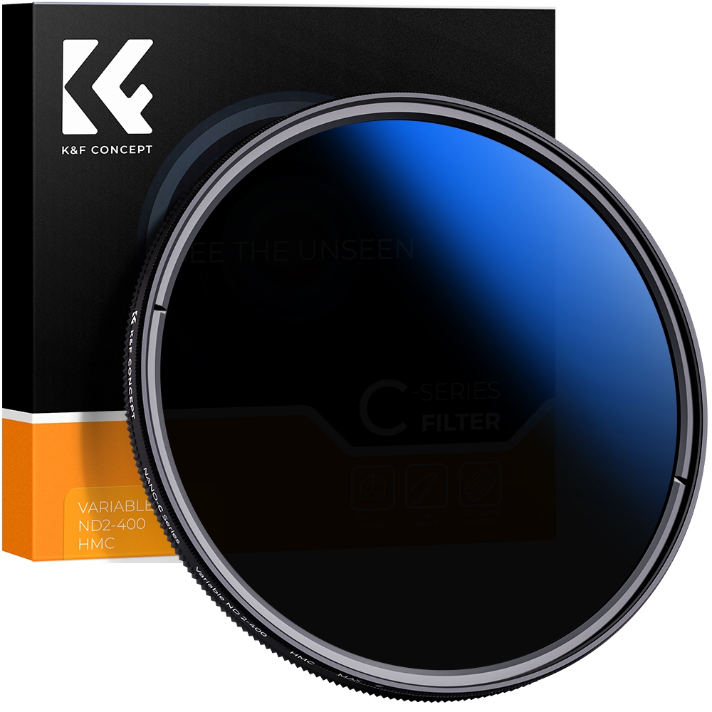 K&F CONCEPT C ซีรีส์ ND2-400 ฟิลเตอร์ปรับได้บางเฉียบ ฟิลเตอร์ ND เคลือบสีน้ำเงิน