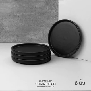 Craft Plate จานอาหารเซรามิครุ่นขอบเตี้ย คราฟท์สไตล์มินิมอลเกาหลี ขนาด '6' '8' '10' นิ้ว