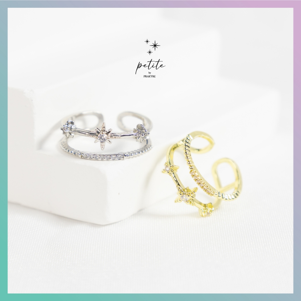 [พร้อมส่งในไทย🇹🇭] Estrella Ring - แหวน รูปดวงดาวประดับด้วยเพชร ปรับไซส์ได้