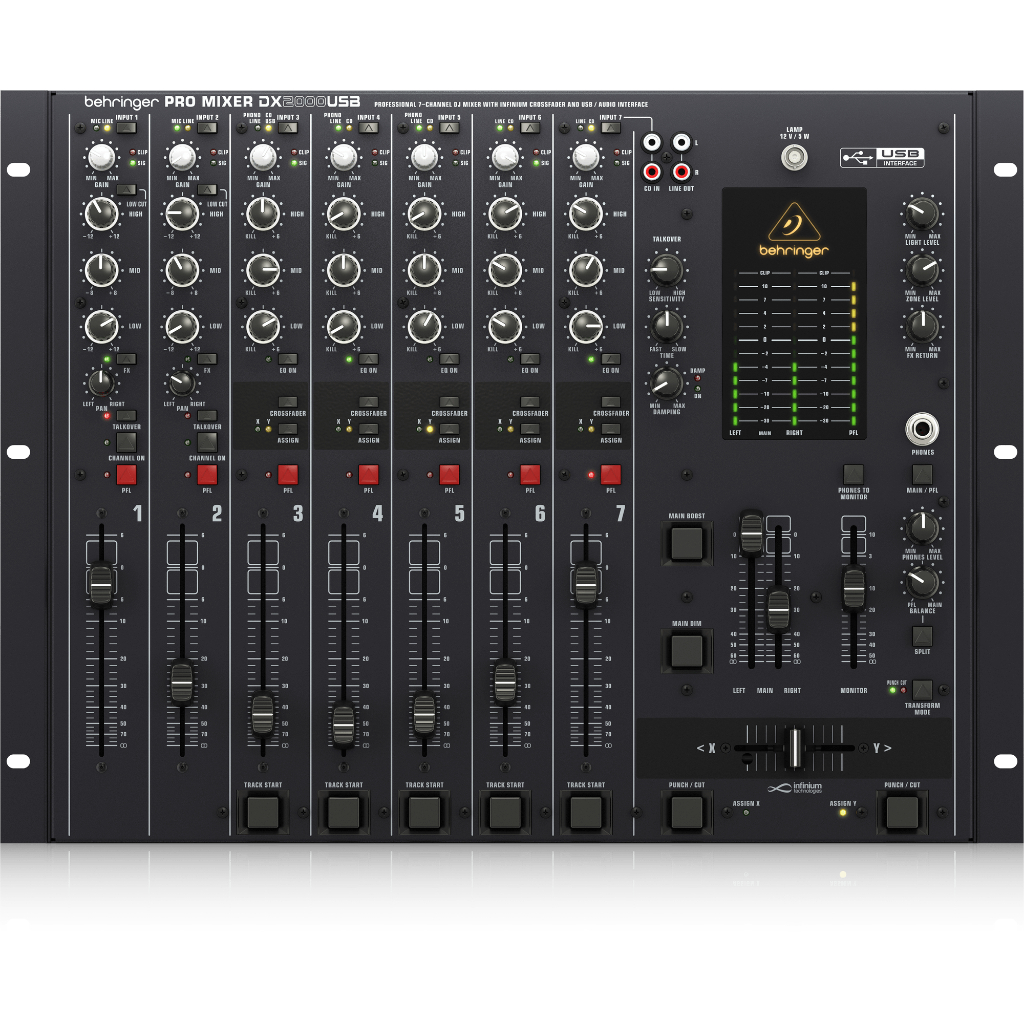 BEHRINGER PRO MIXER DX2000USB มิกเซอร์สำหรับดีเจ Professional 7-Channel DJ Mixer