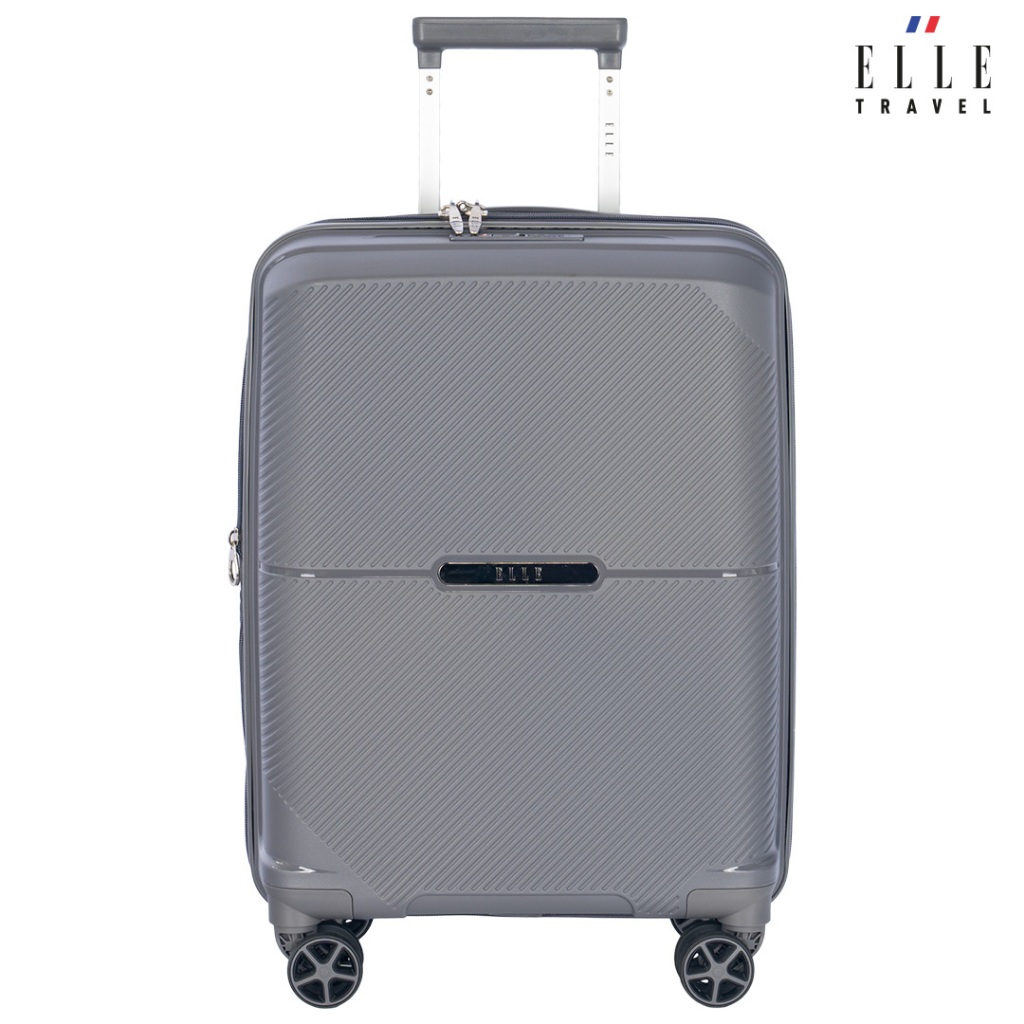 Elle travel Eren collection, 100% PP (Polypropylene). Cabin size 20 "luggage, double coil secure zipper, expandable, 360