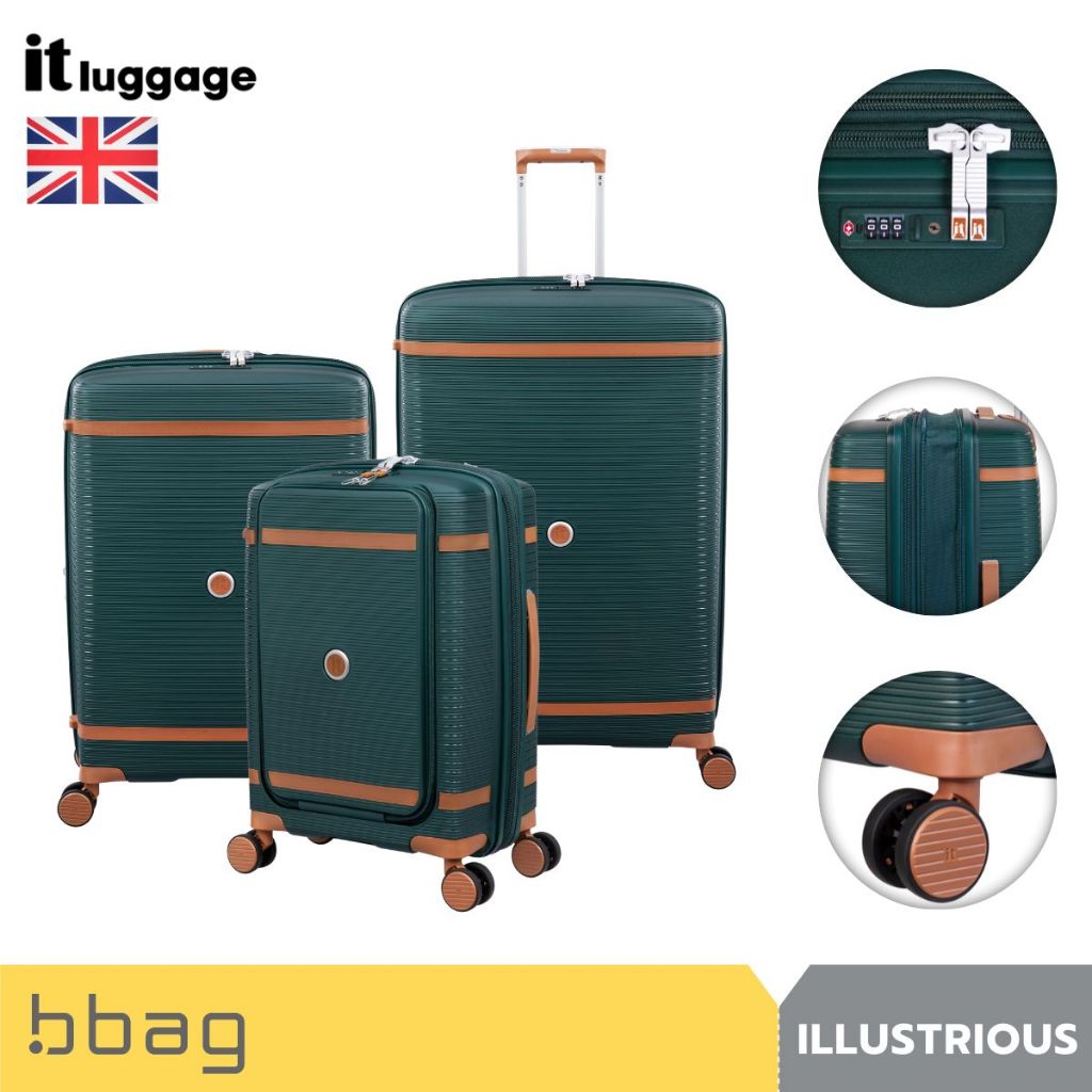 IT Luggage กระเป๋าเดินทาง รุ่นอิลลัสเทรียส 3108A ขยายได้ 20% วัสดุ PP ล้อคู่ TSA Lock ช่อง Laptop 15