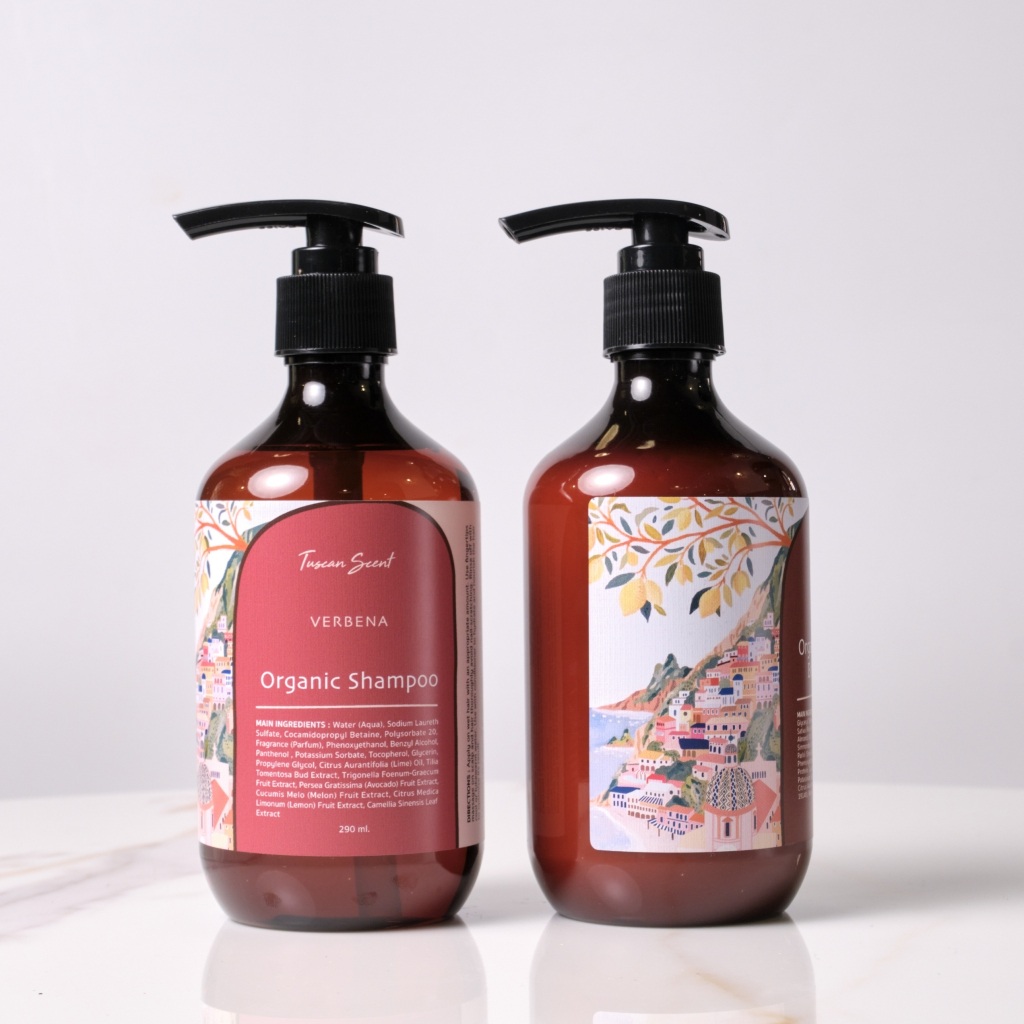 TUSCAN SCENT ORGANIC VERBENA SERIES 300 ml. (Shampoo, Conditioner, Hand and Body wash, Hand and body