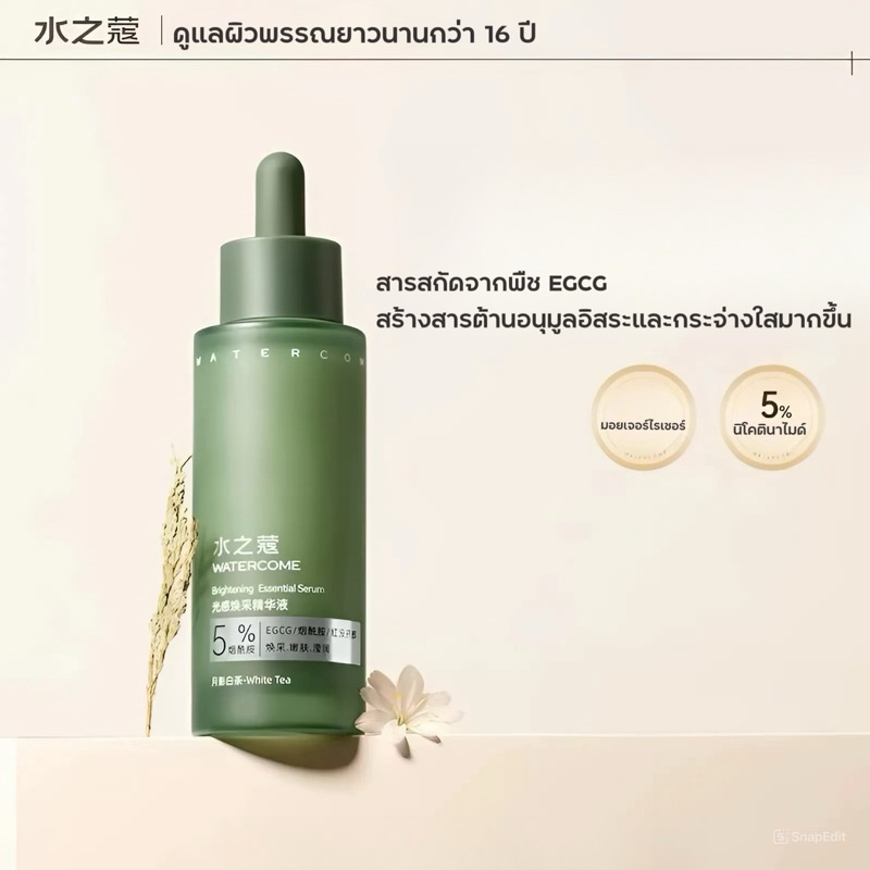 WATERCOME 【ร้านครีมชวนหยูหม่าล่า】เซรั่มผิวใสเล่นแสง เพิ่มออร่าให้ผิว Niacinamide essential serum (60ml.)