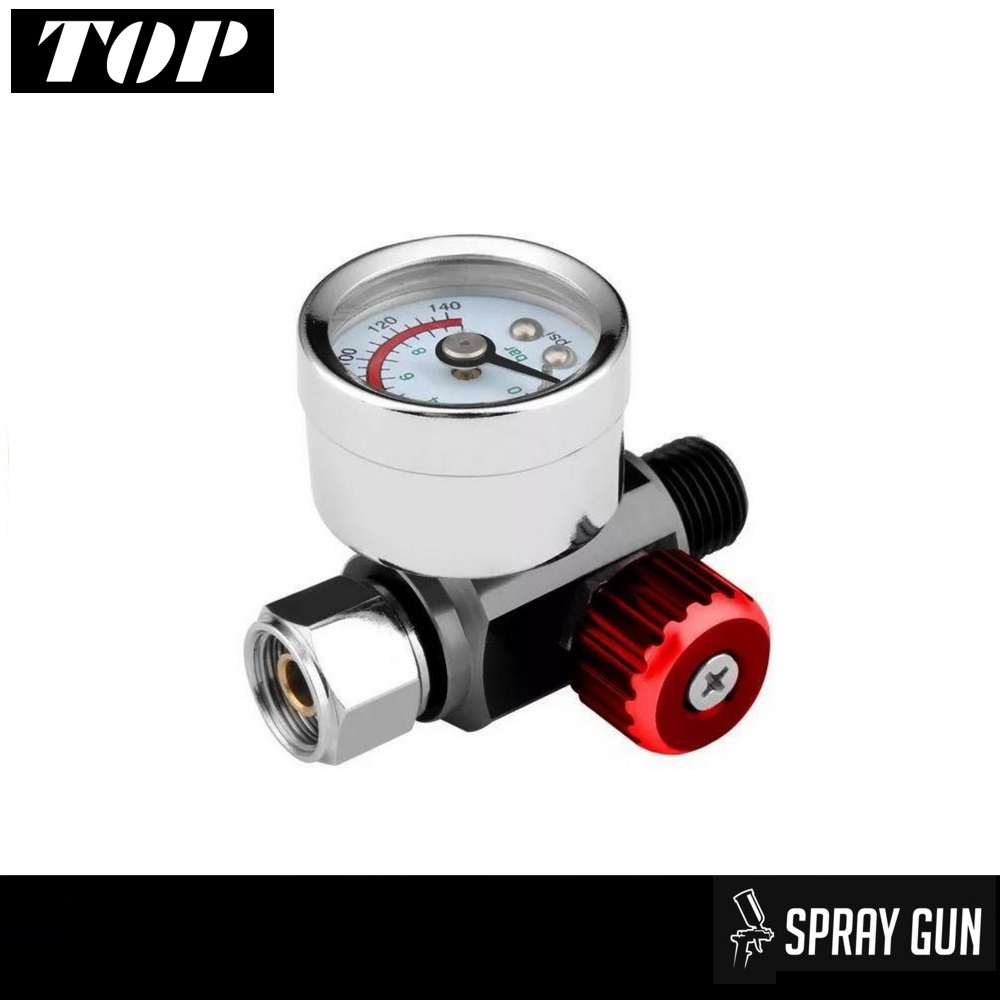 อะไหล่เกจ์วัดลมินิ สำหรับกาพ่นสี สำหรับปรับแรงลม FR-1B Mini Air Regulator With Pressure Gauge Spray Gun Portable