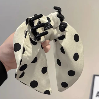 🇹🇭พร้อมส่งในไทย🇹🇭 กิ๊บติดผมโบว์พิมพ์ลายจุด Polka Dot Clip ใช้สะดวกหนีบง่ายได้ทรงสวยน่ารัก