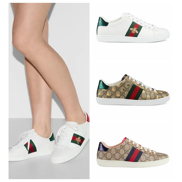 Gucci/Ace Series/สุภาพสตรี/รองเท้าผ้าใบปัก