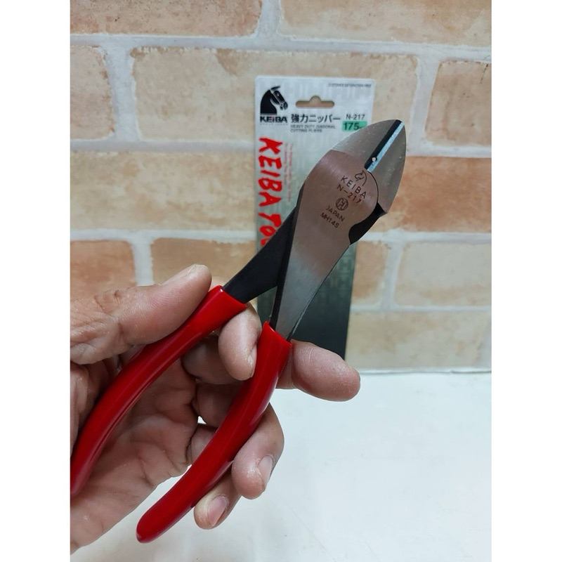 KEIBA คีมปากเฉียง ขนาด 7 นิ้ว 1 รู รุ่น N-217 (Made in JAPAN) ทนทานแข็งแรง - Made in Japan - Size (m