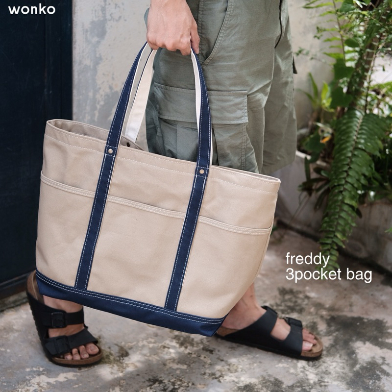 Freddy 3pocket Totebag | wonko | กระเป๋าผ้าแคนวาส