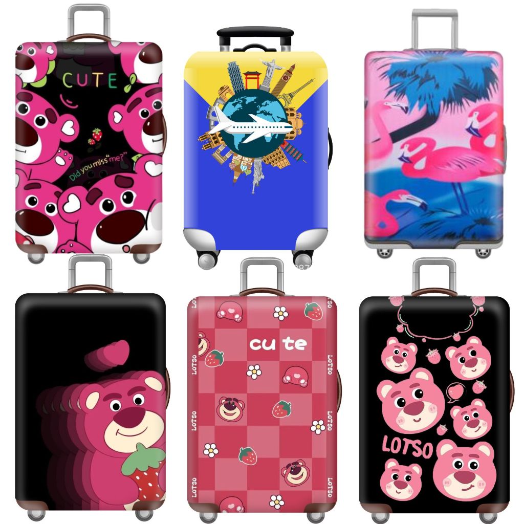 ผ้าคลุมกระเป๋าเดินทาง แบบยืด ลาย ฟลามิงโก lotso เครื่องบิน แมว