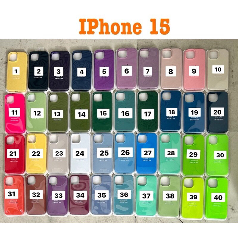 พร้อมส่งCaseกำมะหยี่โลโก้ เนื้อซิลิโคน สีพื้น สำหรับรุ่น iPhone15