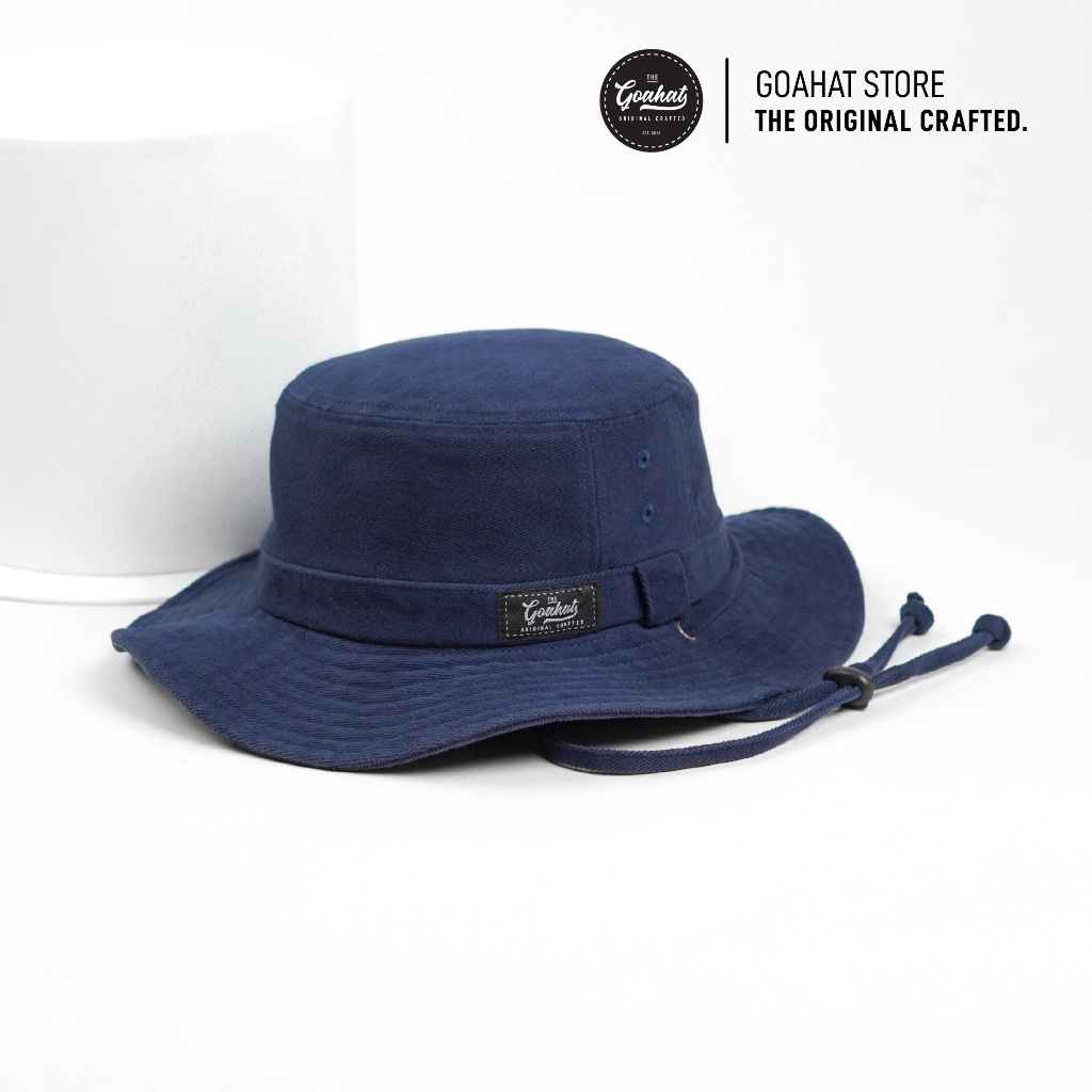 [สีใหม่] G001 Dark Denim หมวกเดินป่า ผ้า Cotton ฟอกเฟด สไตล์วินเทจ เบา ใส่สบาย ระบายอากาศได้ดี