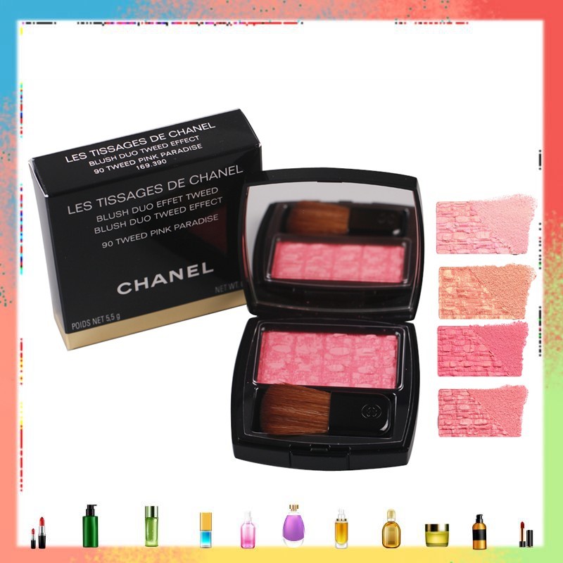 chanel les tissages de chanel blush duo tweed effect 5.5g บลัชออนลายผ้า ทวีด สองโทนสี