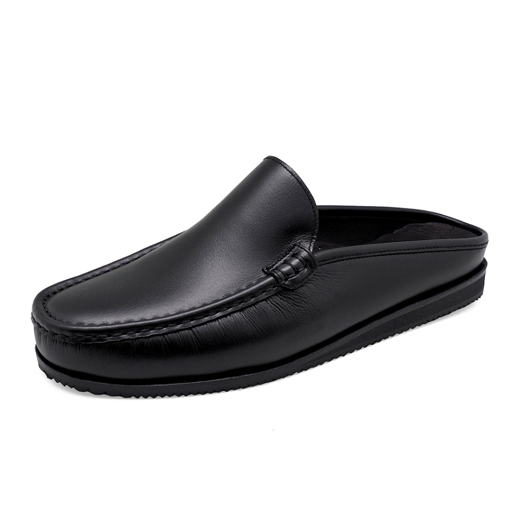 TAYWINแท้ เทวินทร์แท้ รองเท้าเปิดส้น Size38-45 MV-08 หนังนิ่มสีดำ