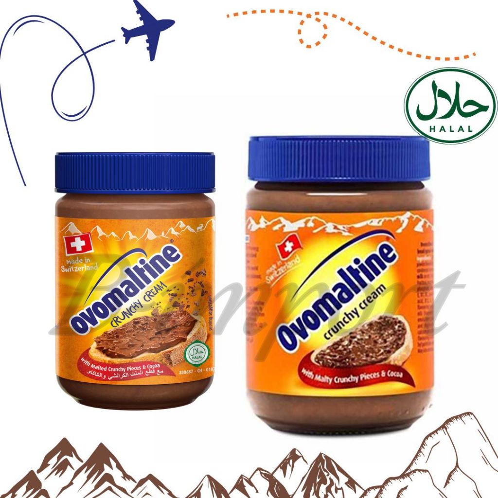 Ovomaltine Crunchy Spread โอวัลตินครันชี่ สเปรด น้ำหนัก 240g./380 g. มีฮาลาล