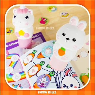 ของเล่นเครื่องปั๊มสติกเกอร์สุดน่ารัก 100 แผ่นตามลาย พร้อมสมุดปั๊มตามตัวเลข สร้างพัฒนาการเด็ก 3 ปีขึ้นไป
