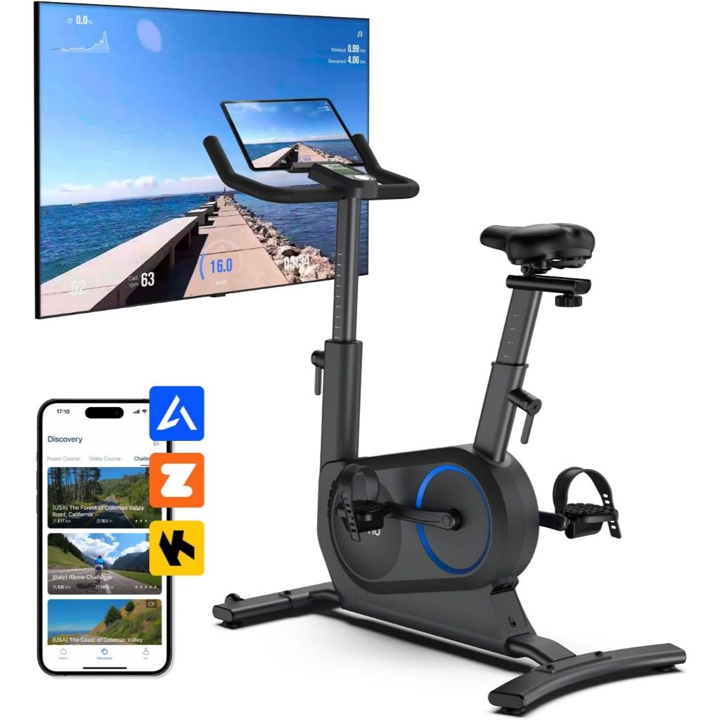 (ไม่รวมจอ) RENPHO Ai Smart Exercise Bike (จักรยานออกกำลังกาย) Stationary with App Free Fitness