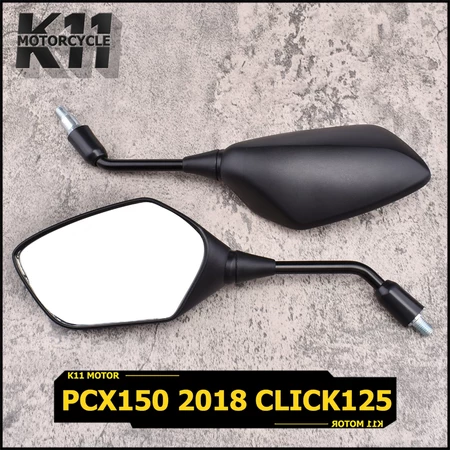 กระจก PCX150 2018 CLICK125 คลิก125 pcx กระจกหลัง เดิม สีดำ ขายต่อคู่ เกรดA จัดส่งเร็ว