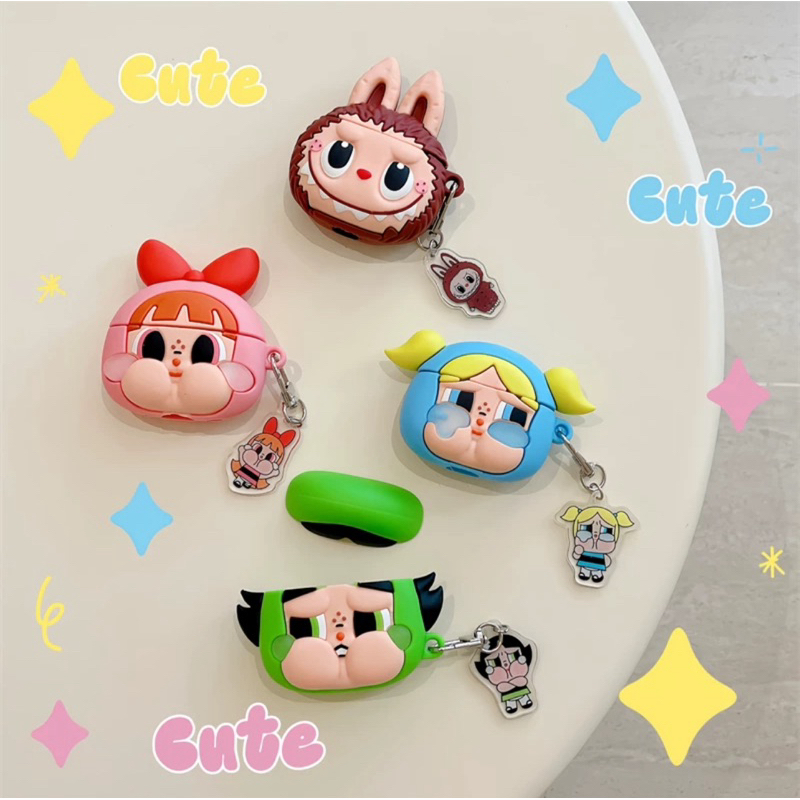 Caseหูฟังการ์ตูน Crybaby Power Girl Monsters ซิลิโคนเคสหูฟังสำหรับรุ่น Airpods1/2 Pro1/2 airpods3 พร้อมจี้ชุดหูฟังปลอก