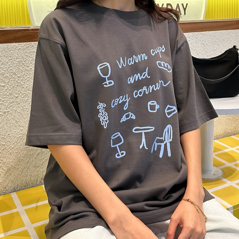 WARM CUPS - เสื้อยืดโอเวอร์ไซส์ Myyoungs