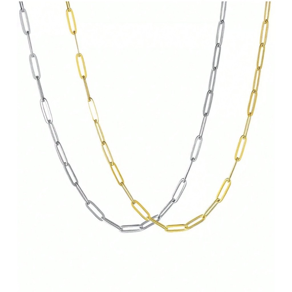 KYM.vibes - paperclip necklace สร้อยคอโซ่ stainless steel