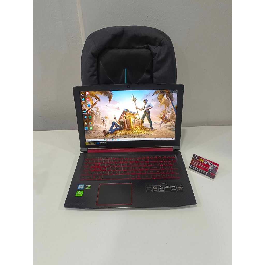 โน๊ตบุ๊คเกมส์มิ่ง Acer Nitro 5 (มือสอง) สเปค Core i5-8300H SSD: M.2 256GB  HDD : 1TB GeForce GTX 106