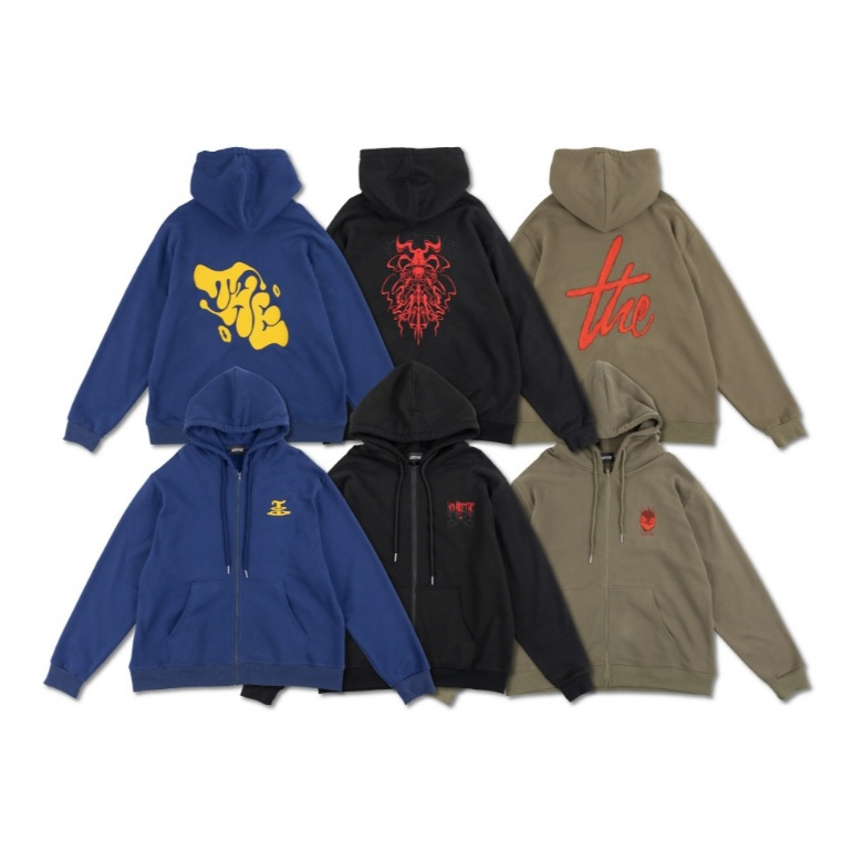 URTHE - เสื้อฮู้ด แขนยาว ปักลาย รุ่น JK HOODIE