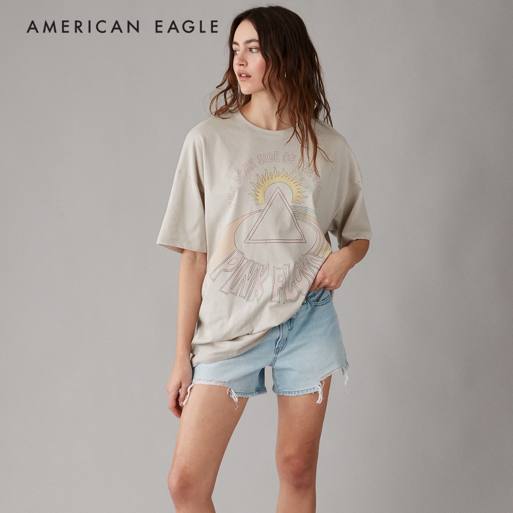 American Eagle Oversized Pink Floyd Graphic Tee เสื้อยืด ผู้หญิง กราฟฟิค (EWTS 037-9448-005)