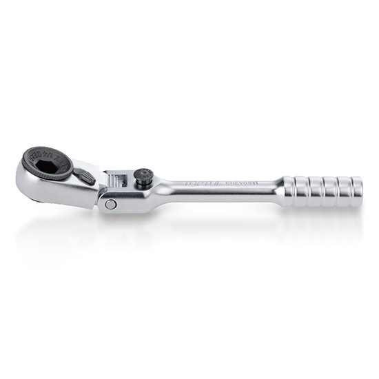 CHEV0811 ด้ามขันก็อกแก็ก ใส่ดอกไขควง 1/4" TOPTUL 1/4" (H) Locking Flexible Head Mini Reversible Bit Ratchet Handle